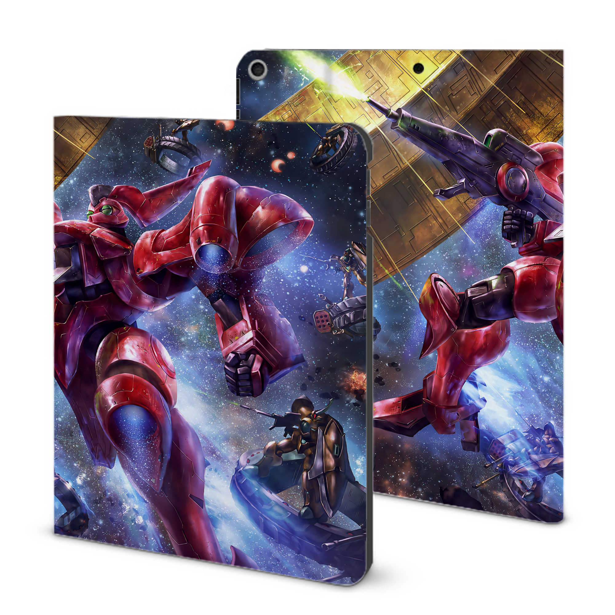 （画像用） 機動戦士ガンダム Mobile Suit Gundam IPad ケース ブック型 PUレザー TPU 耐衝撃 軽量 薄型 ペン収納なし 全面保護 IPad 各モデル対応